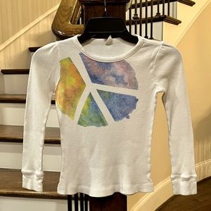 Girls’ Peace Sign Thermal Top